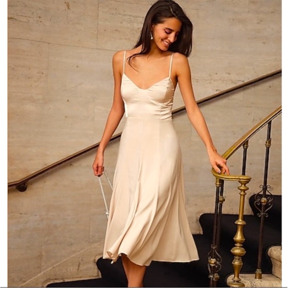 🔴SOLD Express Satin Bustier Midi Dress